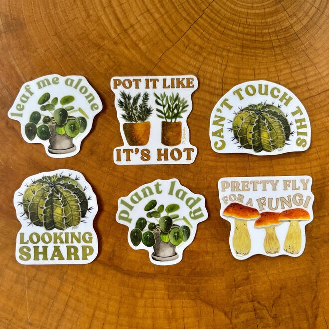 plant pun vinyl stickers