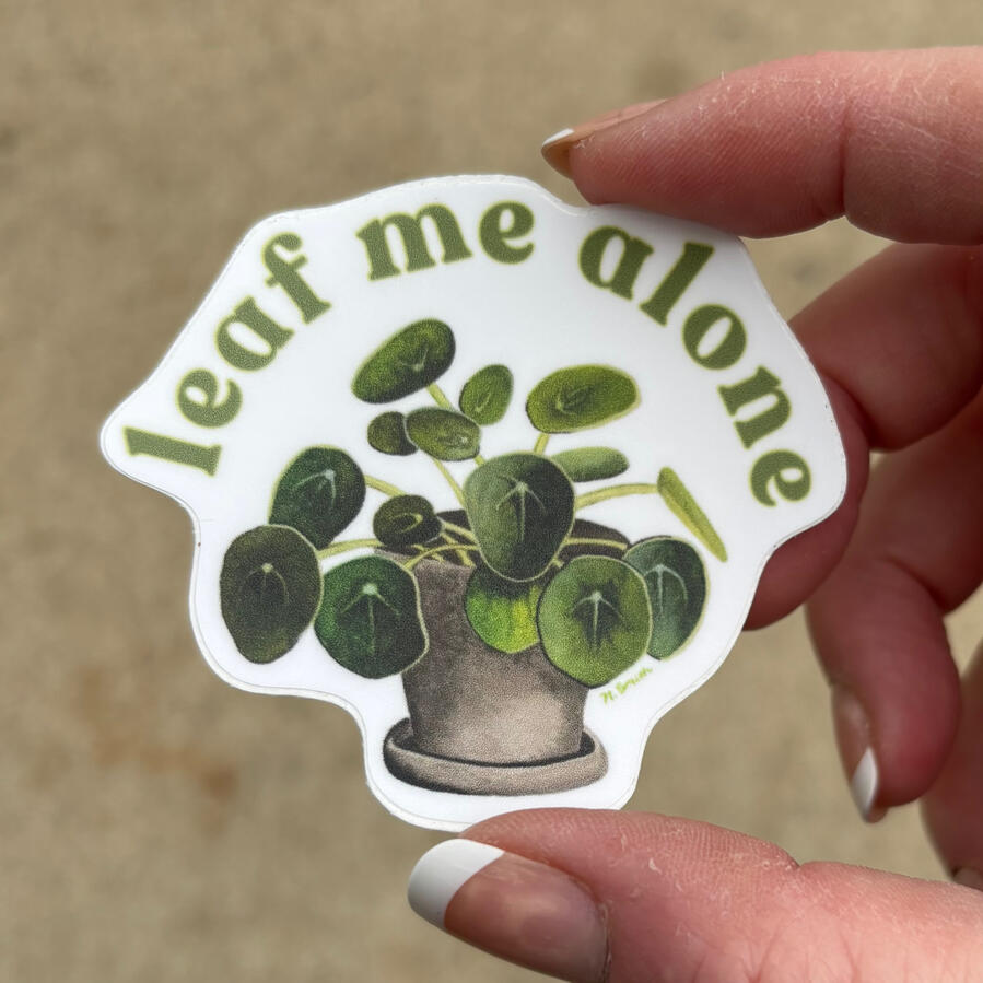 leaf me alone sticker
