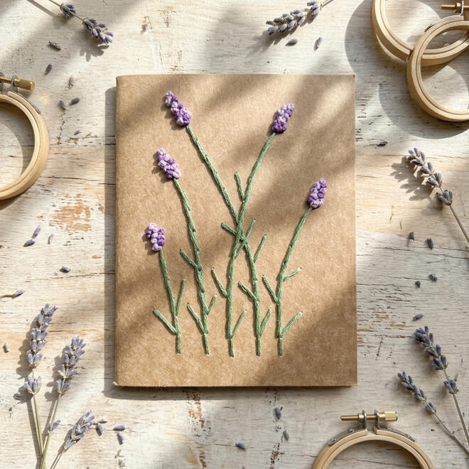 lavender embroidered notebook